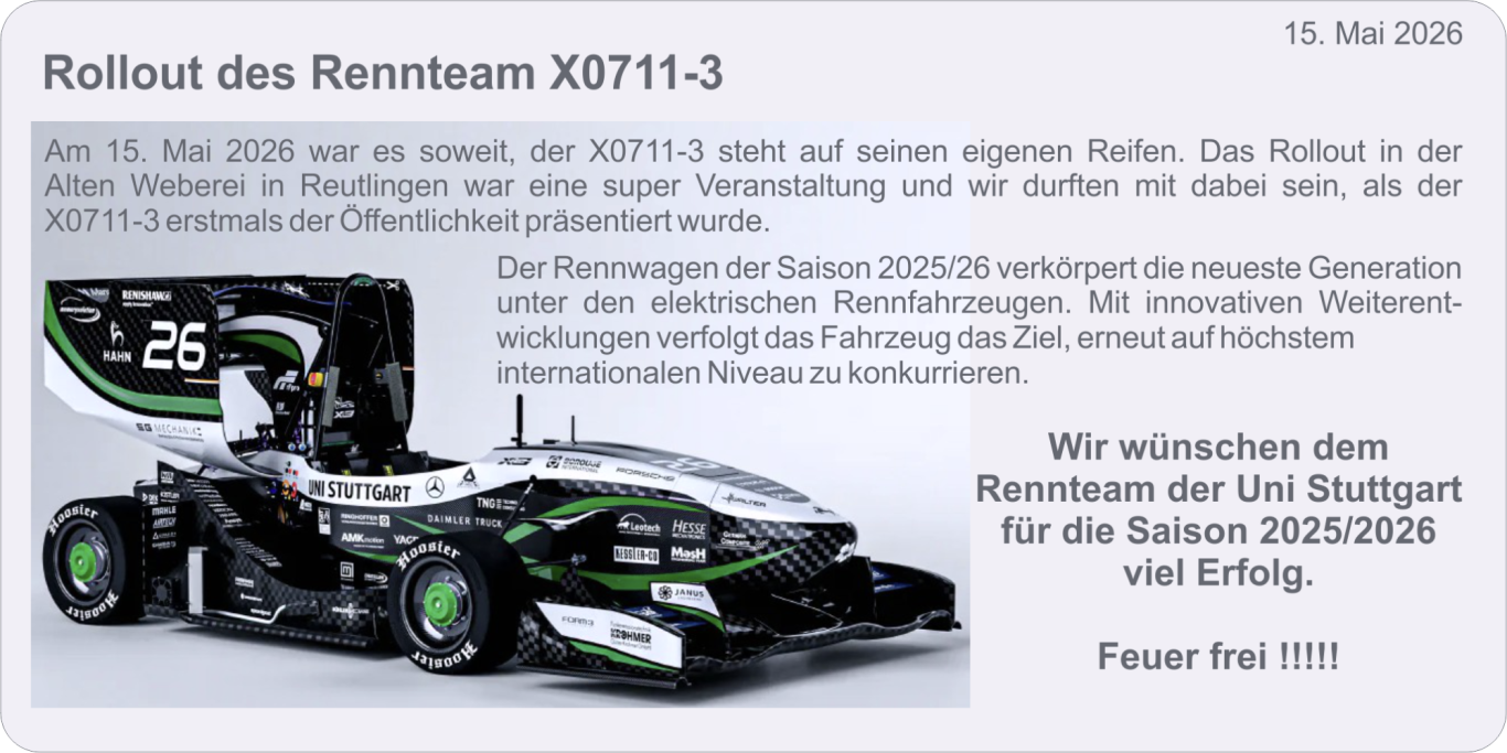 Rollout Rennteam X0711-3